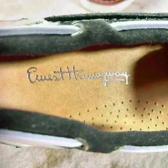 ERNEST HEMINGWAY Boat Dock Casual Shoe Green White Leather Suede Men Size 9 - Picture 13 of 14